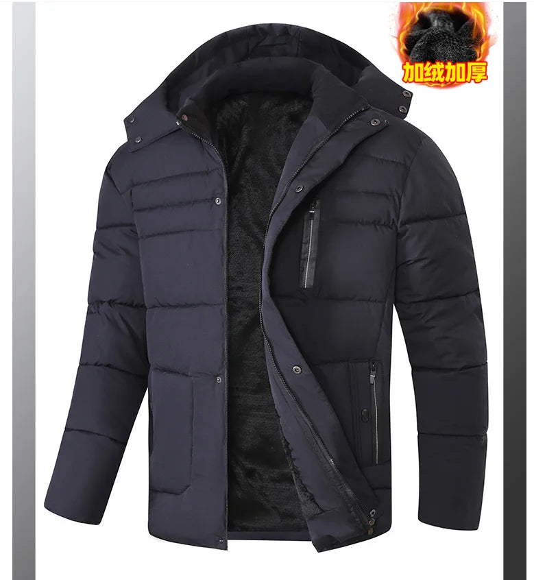 Hooded Quality Winter Breadwear Parkas Coat Men's Trendy Cotton Jacket Trendy Brand Cotton Jacket Large Loose Windproof Coat
