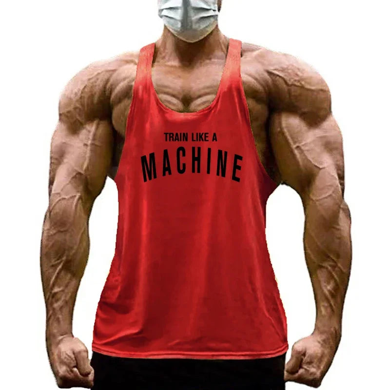Men's Summer Breathable Gym Clothing for Men Cotton Running Vests Fitness Tank Tops Loose Workout Stringer Sleeveless Shirt