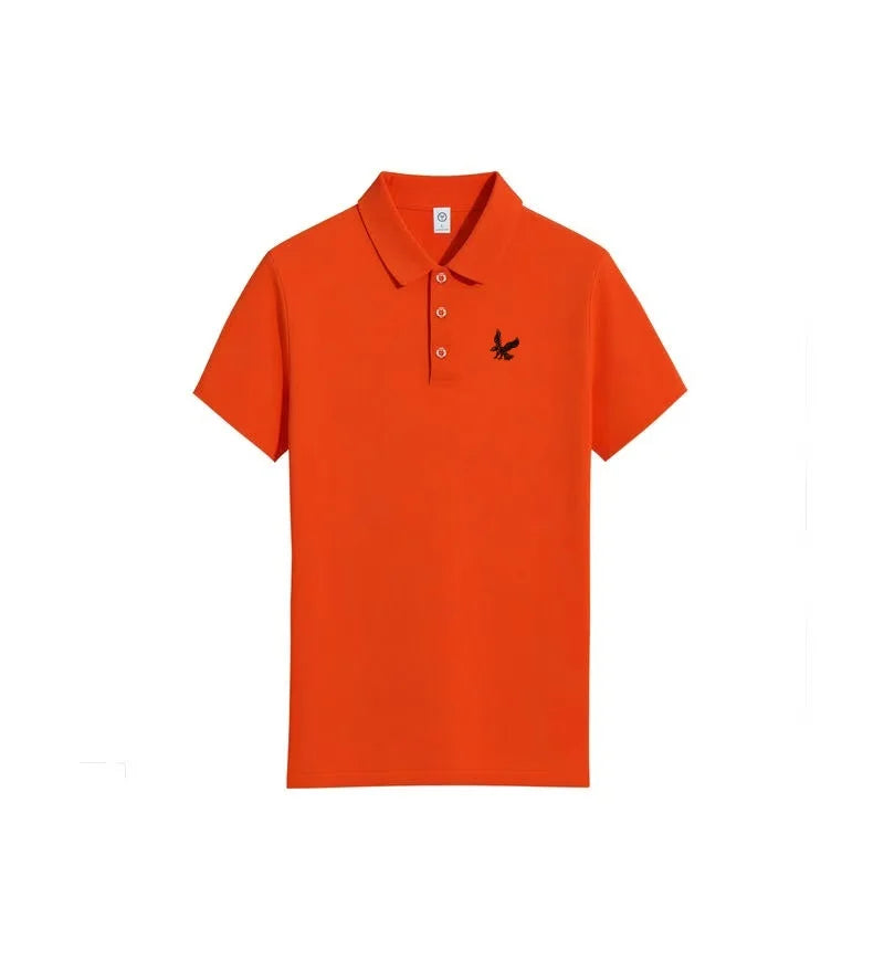 Men's fashionable high-end collar short sleeved T-shirt breathable polo shirt summer business trend T-shirt top