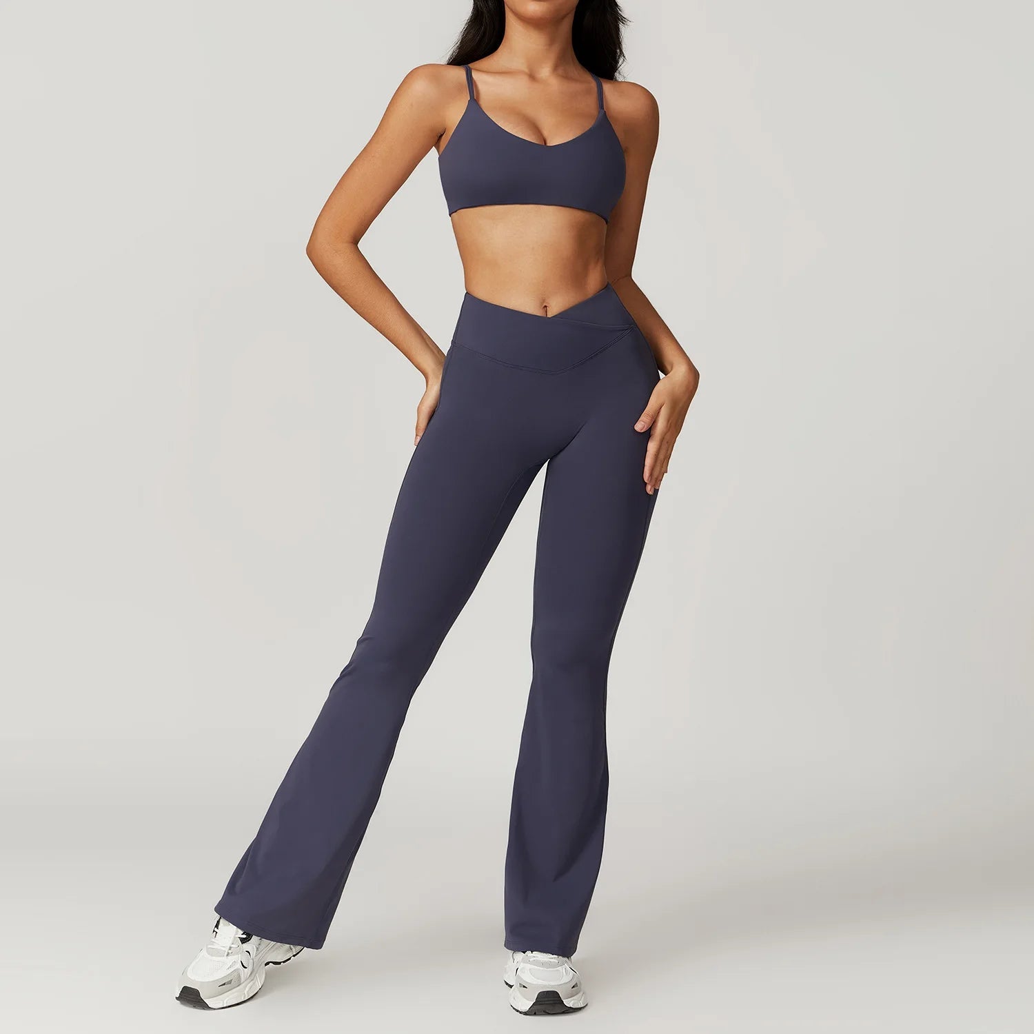 2 Pieces Yoga Set Gym Clothes Sportswear Yoga Suits For Women Fitness Short Sleeve Crop Top Tracksuits Sports Bra Gym Leggings ATFH