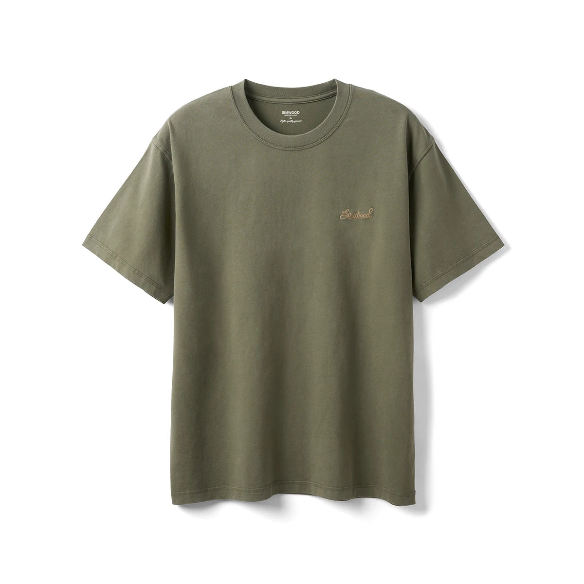 SIMWOOD Summer New 260gsm 100% Cotton Fabric Washed Vintage Letter Print T-shirts Men Plus Size Tops - ATFH