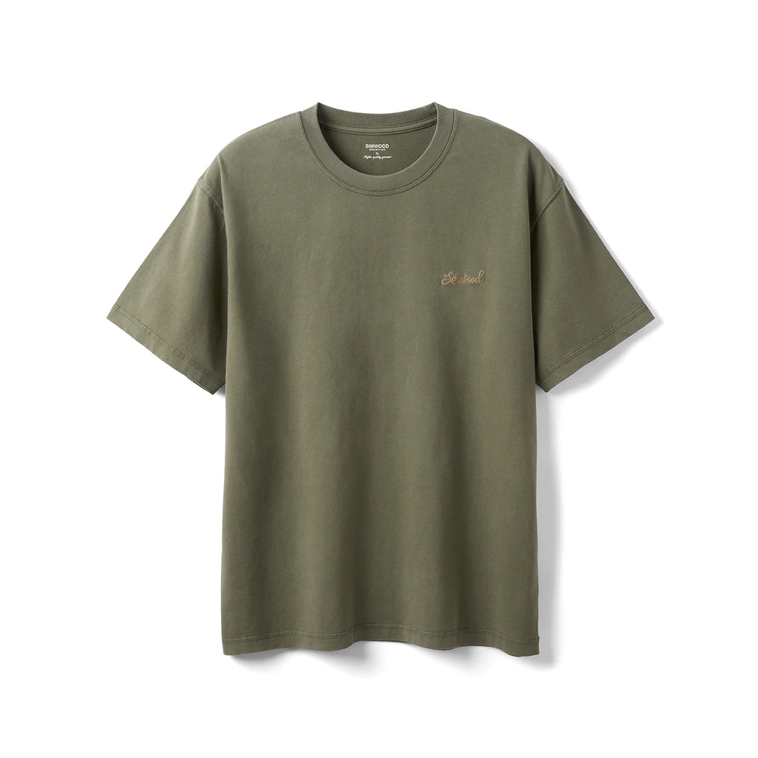 SIMWOOD Summer New 260gsm 100% Cotton Fabric Washed Vintage Letter Print T-shirts Men Plus Size Tops - ATFH