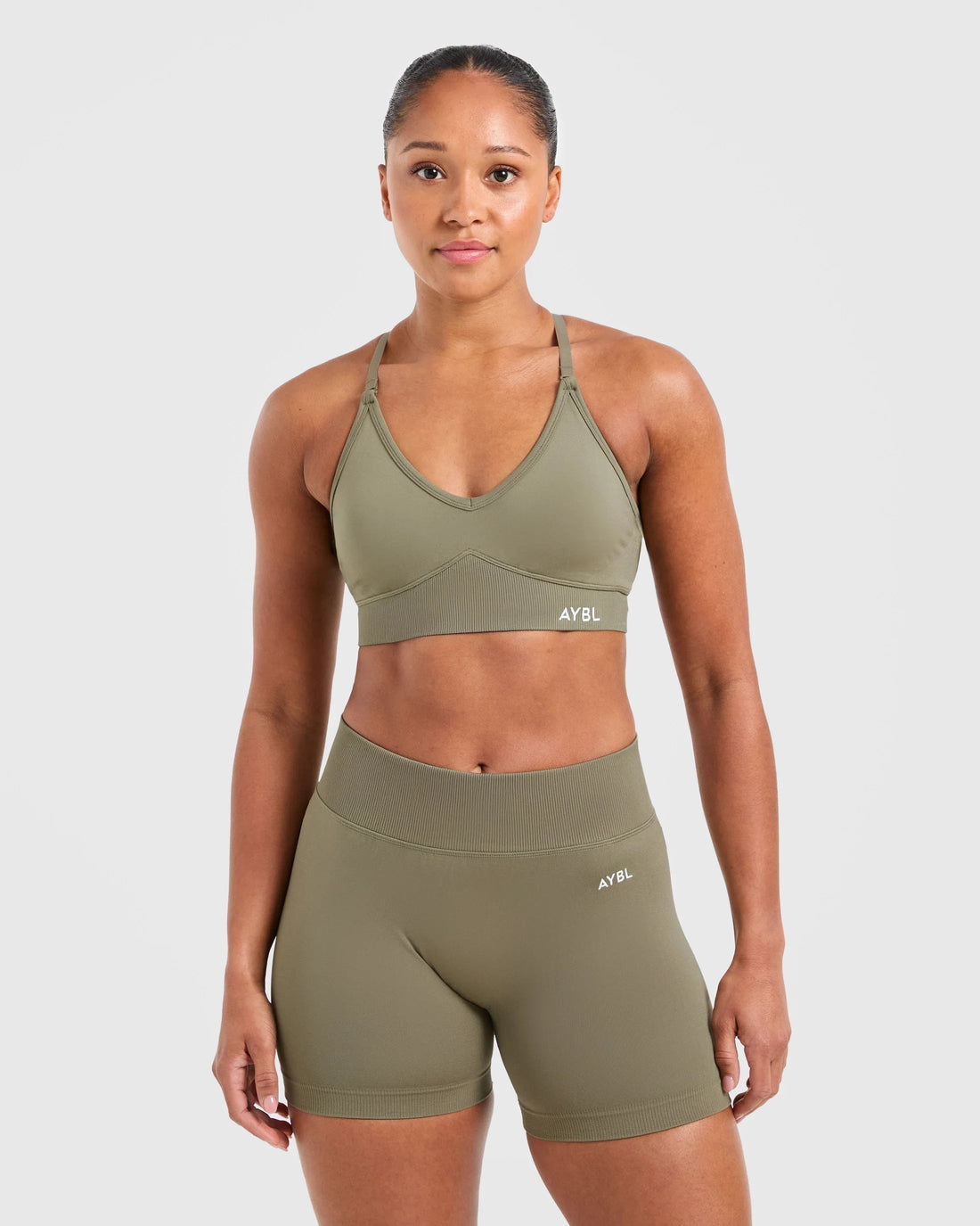 2 Pcs Impact Shorts Women Seamless Sports Yoga Pants Gym Clothes Fitness Workout Adapt Seamless Strappy Sports Bras Set Tahsi Fashion House