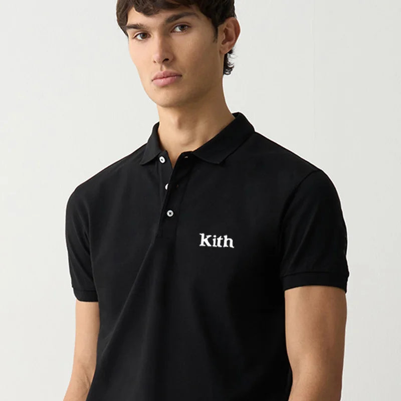 Japan Korea Quality 100%Cotton Solid polo T Shirt Mens Short Sleeve Fashion Trend Clothing Woman Summer Letter Embroidery Tops