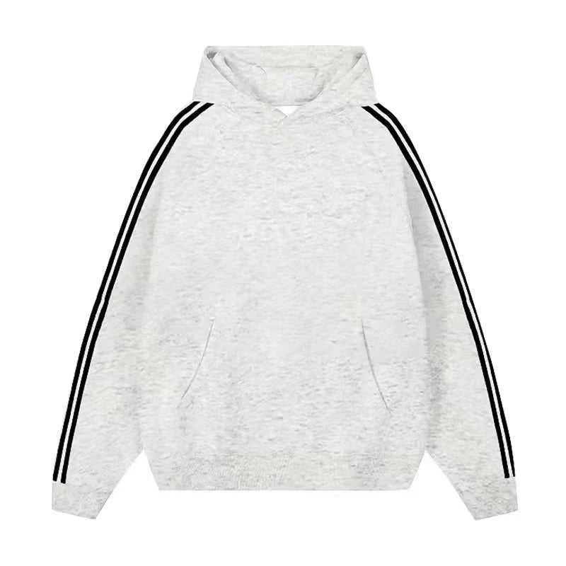 China Cotton Composite Milk Silk Stripe Stitching Hoodie Simple Fashion Fabric Comfortable Skin-friendly Wear Resistance Clothes - ATFH