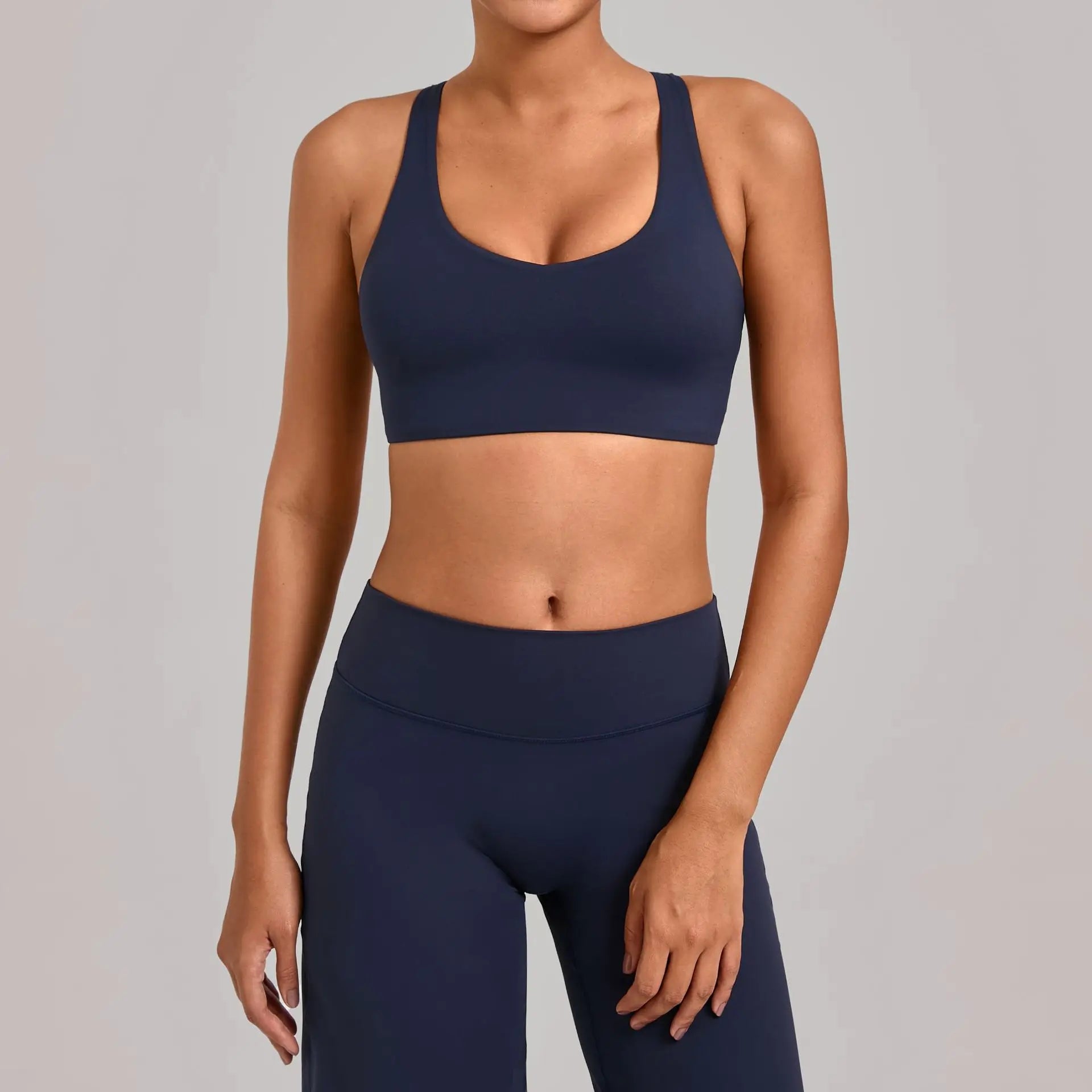 Ning yu Breathable Tank top Sports bra Women's Tight fitting outdoor Yoga bra Running and Fitness Sports bra Shockproof Gym Bra - ATFH