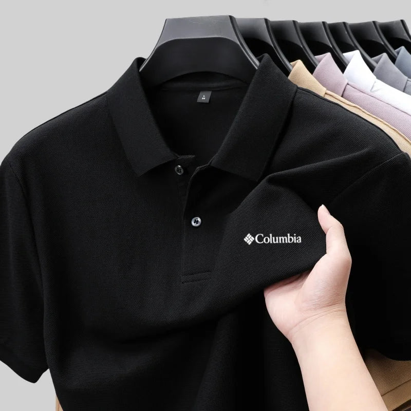Men's short sleeved polo shirt, brand new, fashionable, comfortable, business casual style with buttons, breathable