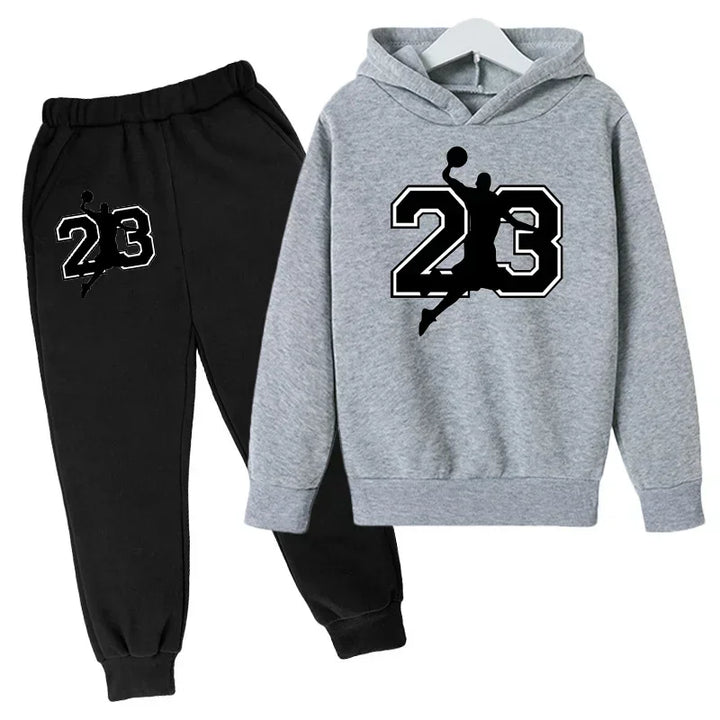 Pullover Toddler SuitChildren Basketball  Clothing Hoodies+Pant Set Girls Boys 3-12 Years Kids Coat Spring Autumn Sports - ATFH