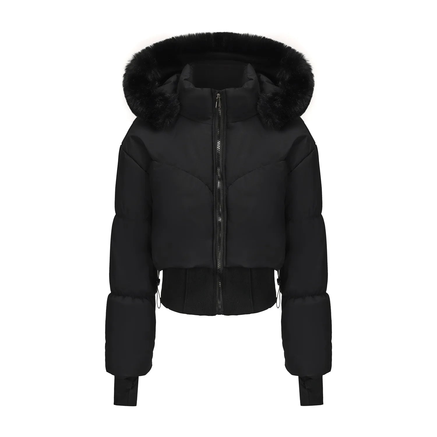 Parkas Women Short Coats Hooded Zipper Full Sleeve Thick Warm Y2k Streetwear Elegant Splice Work Coat Autumn Winter 2025 ATFH