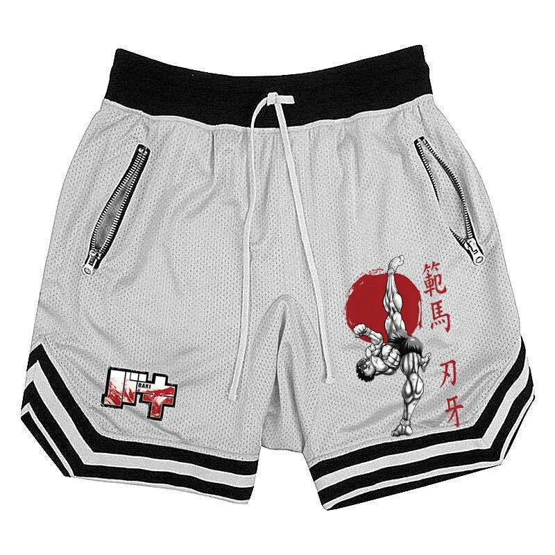 Hanma Baki Anime Shorts Men Women Quick Dry Mesh Gym Shorts Breathable to Fitness Joggers Summer Basketball Sports Scanties Male