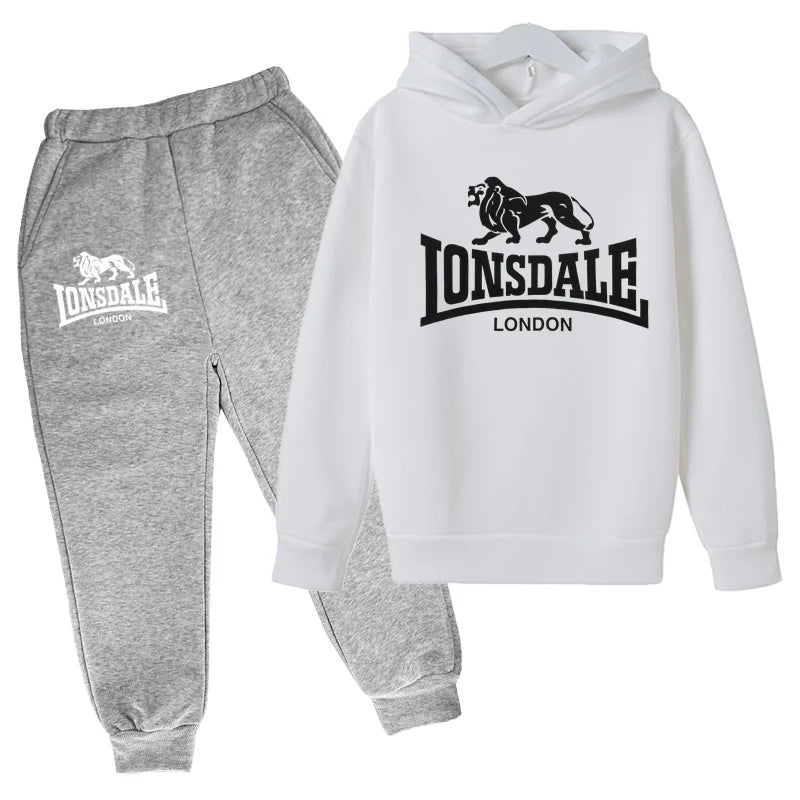 Kids Fashion Hoodie Boys Lion Print Tracksuit Girls Toddler Coat 3-12Y Top+pants 2P Clothing Charming Casual Sports Jogging Set - ATFH