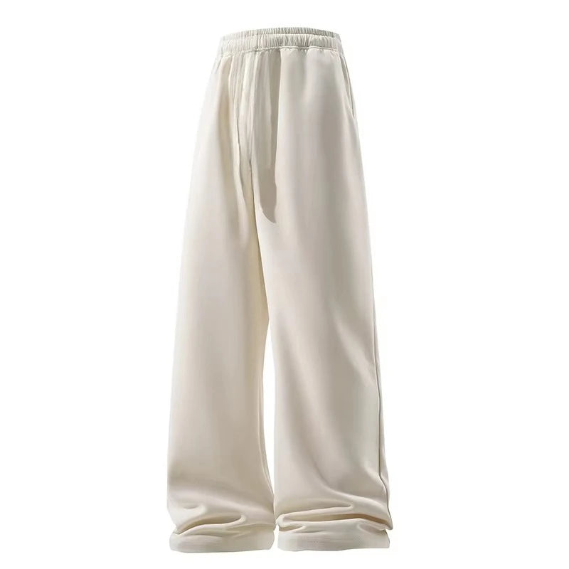 Wide Leg Pant Fashion Causal Breathable Men Sweatpant Male Autumn Versatile Elastic High Wais Pants Sweatpants Men's Heavy