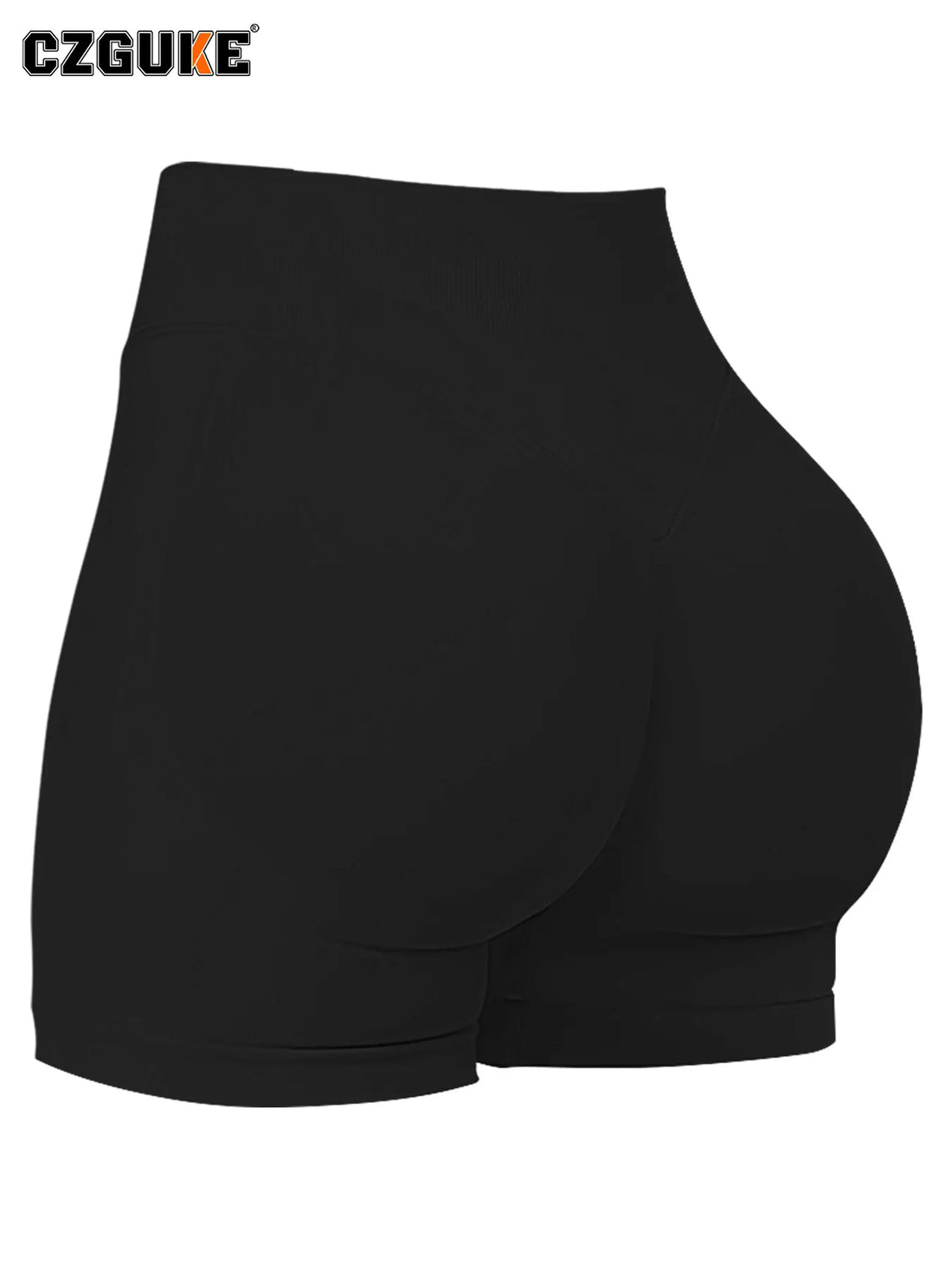 CZGUKE-Women High Waist Yoga Shorts Scrunch Butt Lifting Sports Shorts Seamless Gym Workout Short Pants For Fitness Running