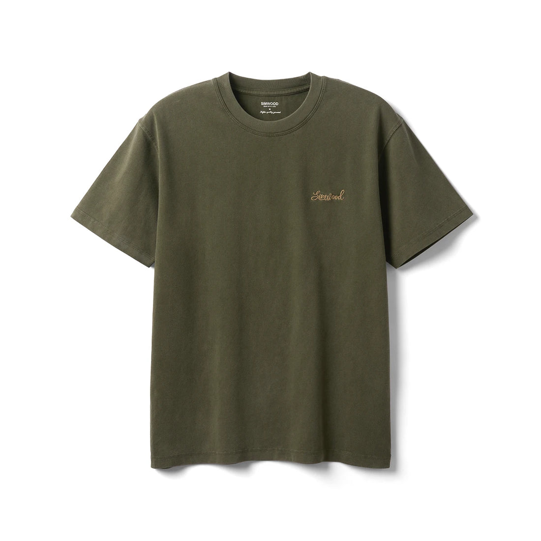 SIMWOOD Summer New 260gsm 100% Cotton Fabric Washed Vintage Letter Print T-shirts Men Plus Size Tops - ATFH