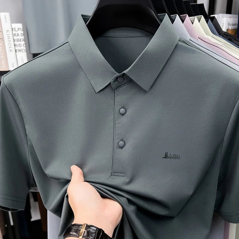 Men Breathable Polo Shirt Short Sleeve Casual Style For Men Perfect For Daily Work Travel Outdoor Leisure And Business Meetings