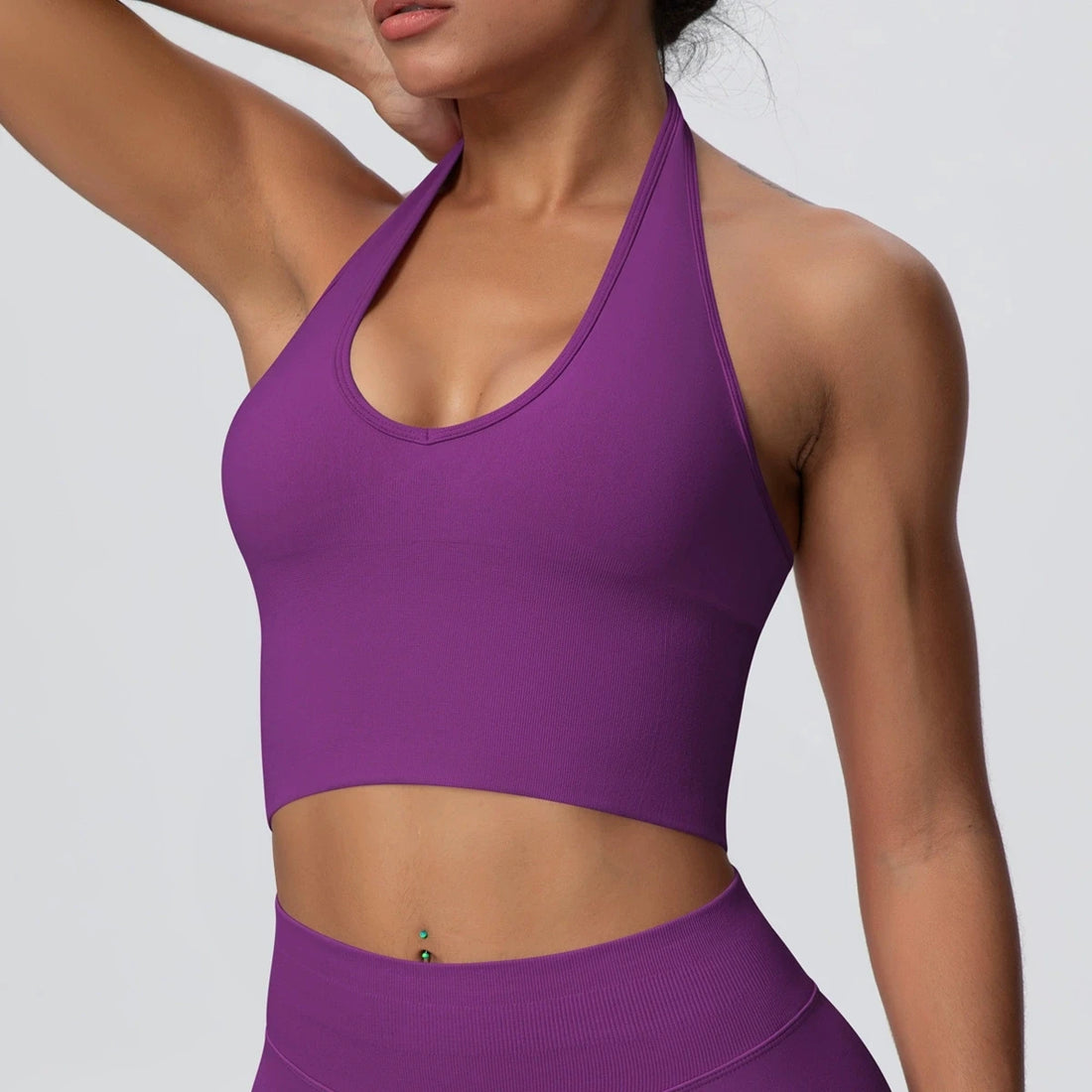 Seamless Sports Bra Gym Top Women Fitness Halter Yoga Bras Gym Crop Top Shockproof Breathable Running Workout Sports Underwear - ATFH