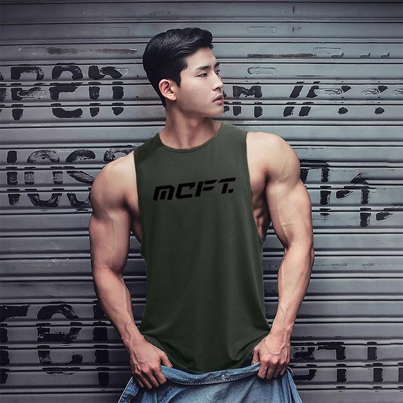 Gym Vest Muscle Sleeveless Shirt Clothing Comfortable Workout Korean Stringer Fashion Singlets Cotton Fitness Mens Tank Top