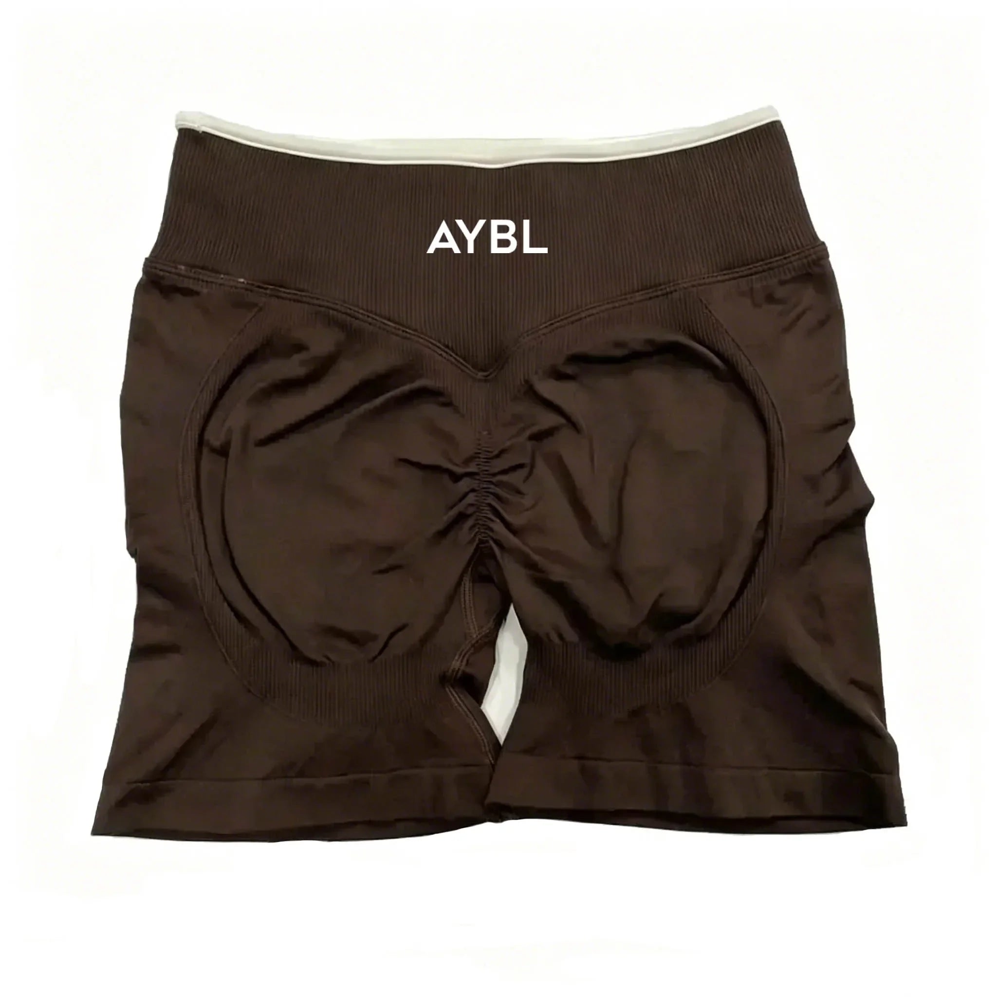 Short De Sport Blanc Sans Couture Pour Femme  Taille Haute, Effet Push-up, Ldéal Pour Le Yoga Et La Course A Pied