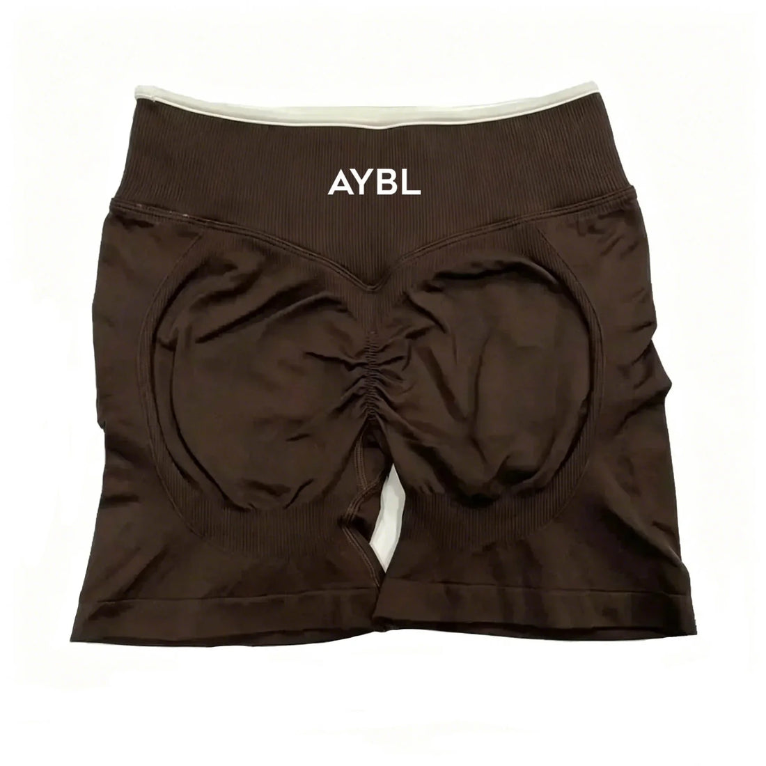 Short De Sport Blanc Sans Couture Pour Femme  Taille Haute, Effet Push-up, Ldéal Pour Le Yoga Et La Course A Pied