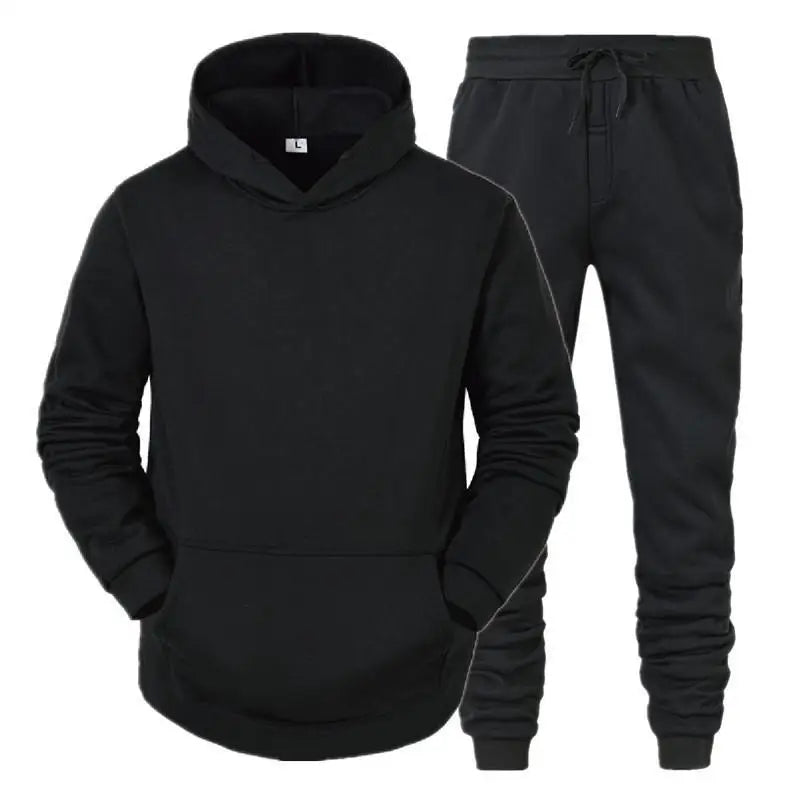 Men Sportswear Sweater Suit Hoodies + Pants Sports Clothing Spring Autumn Sets Jogging Trousers Running Male Tracksuits - ATFH