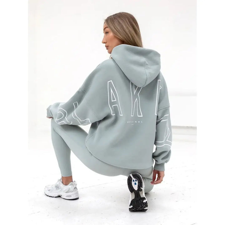 European American Fashion Printed Hooded Hip Hop Sweatshirt 2025 New Cross Border Thickened Versatile Long-sleeved Loose Clothes - ATFH