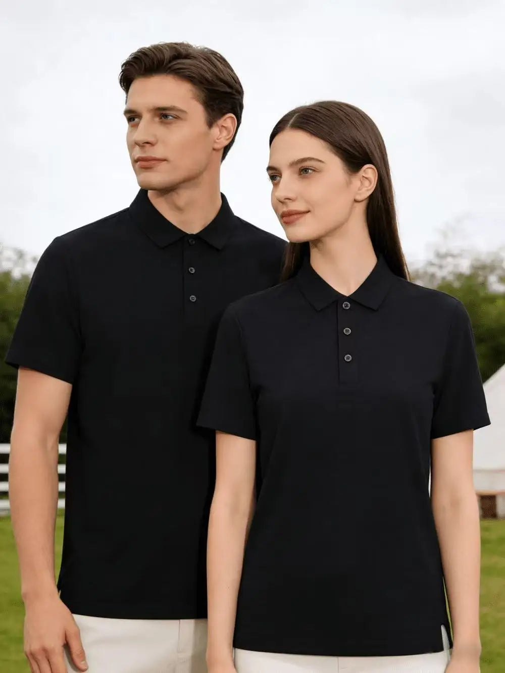 Men's fashionable high-end collar short sleeved T-shirt breathable polo shirt summer business trend T-shirt top