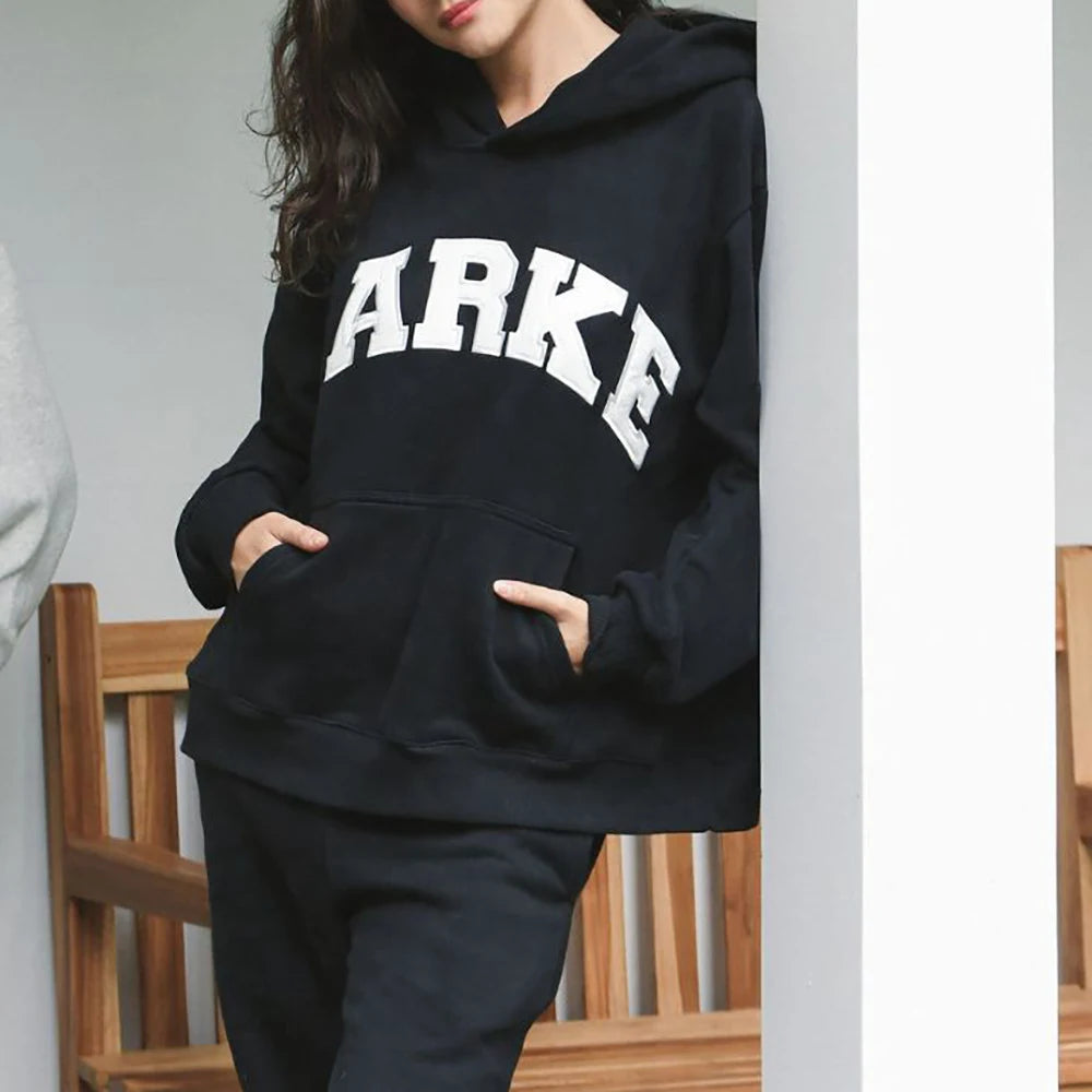 Rowan PK-LM006 Black Women Long Sleeve Female Hoodies Letter Embroidery Sweatshirts Vintage Casual Sports Lady Top 2026 - ATFH