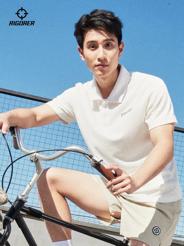 RIGORER Sports Polo Shirt Men's Short-sleeved Lapp T-shirt 2024 Summer New Casual Simple Breathable Base Shirt Sportswear