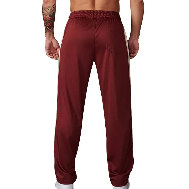 2024 cross-border spring and summer new trendy brand strips men's straight-leg pants American loose sports trousers sweatpants