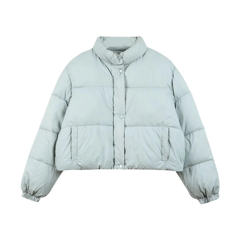 Stand Collar Outerwear Cute Female Long Sleeve Clothing Bread Cotton Coats Top Korean Style Thickened Winter Short Cotton Jacket