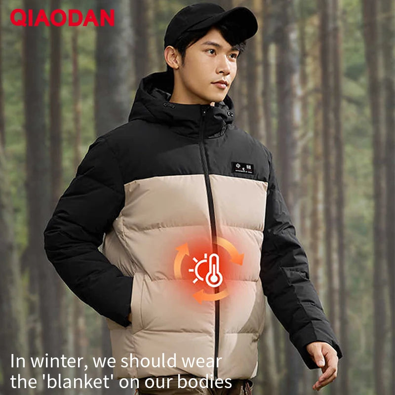 QIAODAN Down Jacket Men's 2025 Winter Warm Thickened Outdoor Cold-proof Windproof Waterproof Anti-static Jackets QXEGM3244043