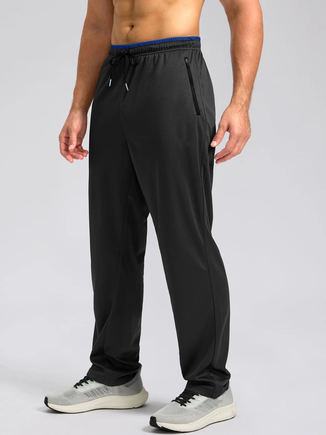 TACVASEN Men's Quick Dry Outdoor Pants Straight Leg Elastic Waist Fitness Running Hiking Yoga Jogging Sweatpants