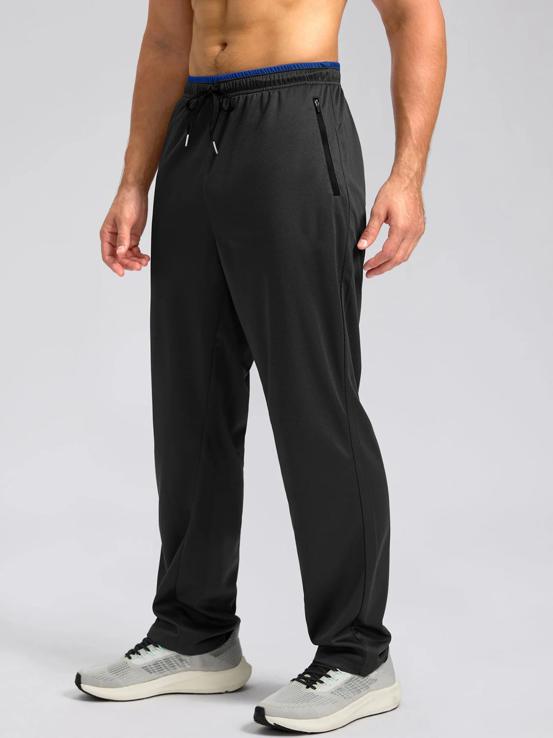 TACVASEN Men's Quick Dry Outdoor Pants Straight Leg Elastic Waist Fitness Running Hiking Yoga Jogging Sweatpants