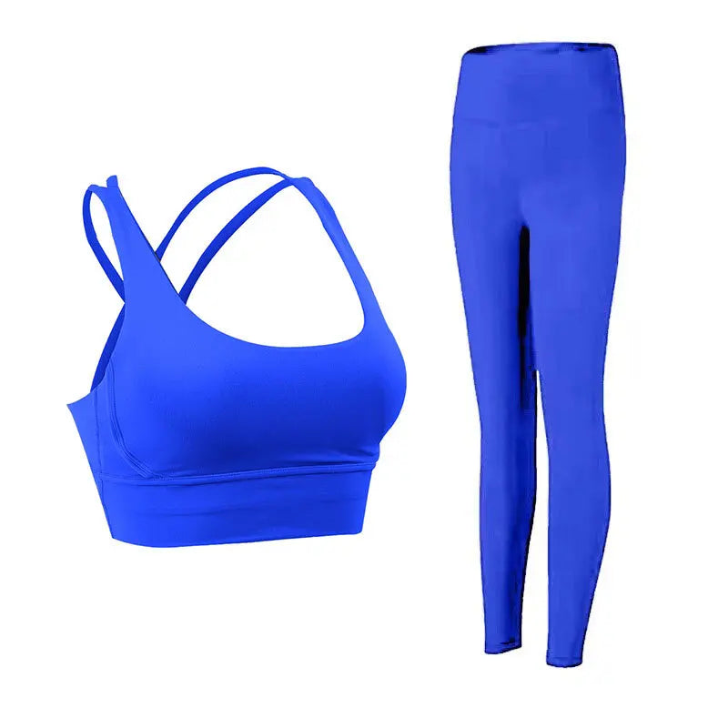2 Piece Yoga Clothes Women's Tracksuit Athletic Wear Pilates Fitness Suit Gym Workout Push Up Clothes Sports Bra Leggings Suit - ATFH