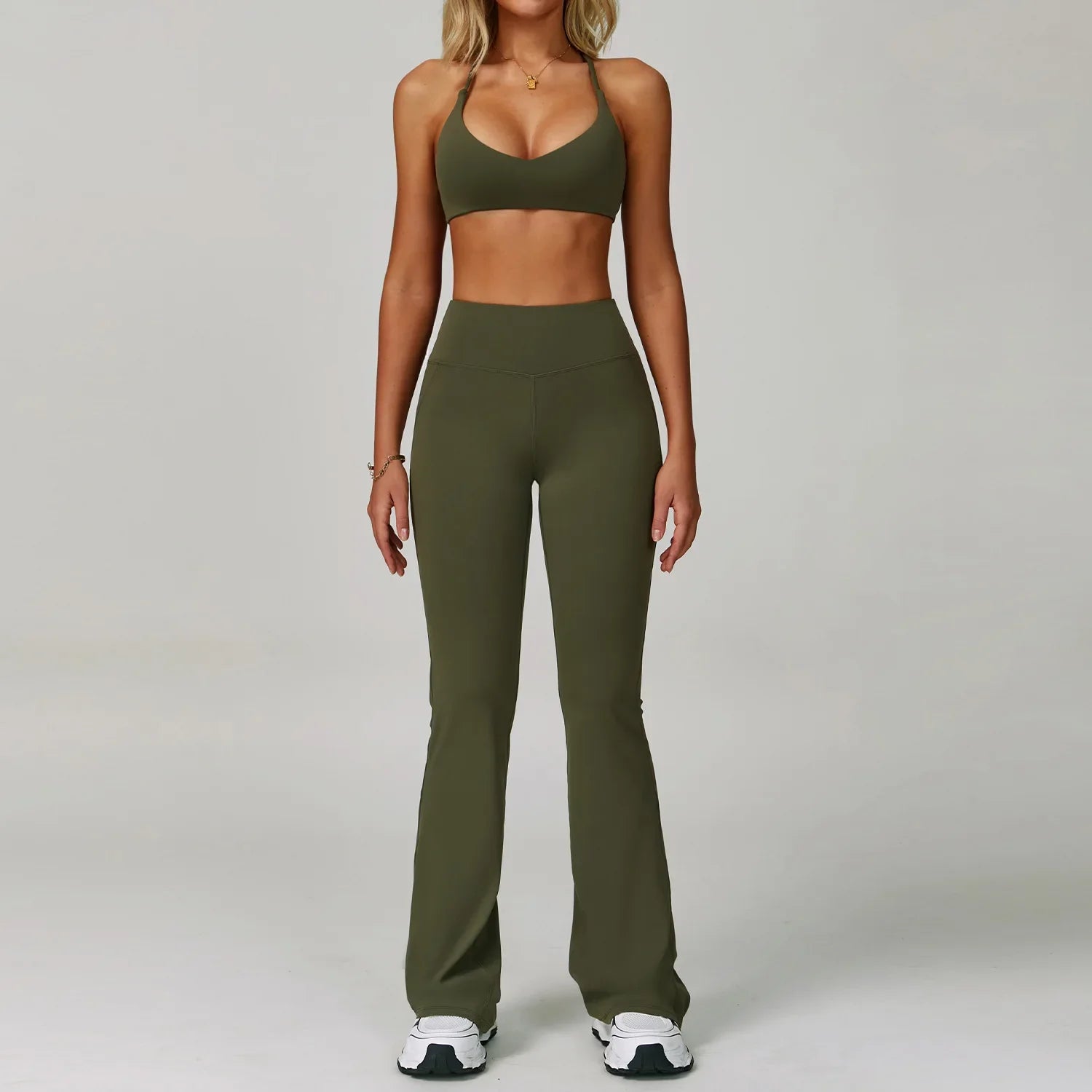 2Pcs Sets Women's Tracksuit Fitness Clothes Yoga Sets Sportswear Workout Bra High Waist Leggings Set Gym Clothing Sports Suits - ATFH