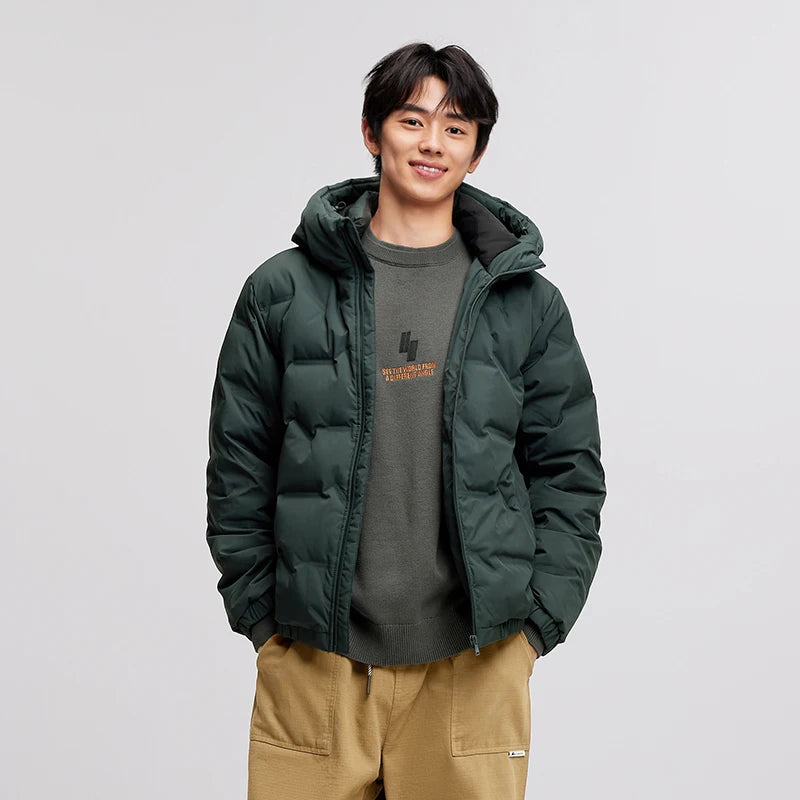 Semir Down Jacket Men 2026 New Waterproof Hooded Outerwear Winter Clothing Solid Color Versatile Thick Down Coat For Man