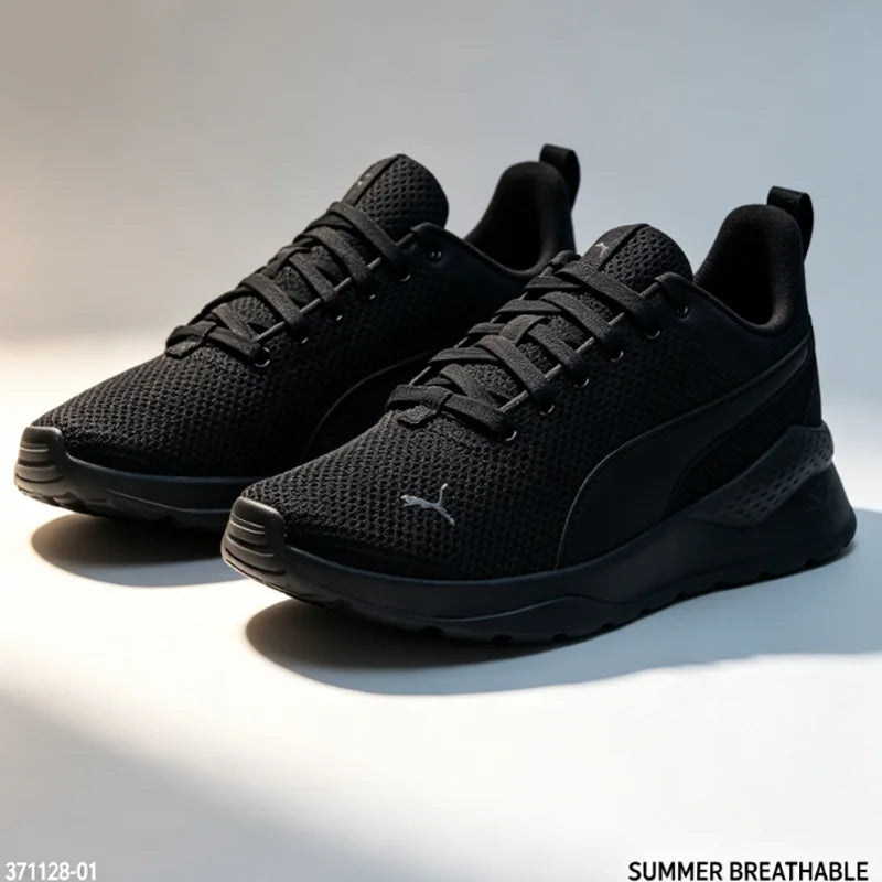 PUMA 371128-01 Unisex Summer Black Cushion Running Shoes Breathable Light Casual Sports Sneakers For Men Women