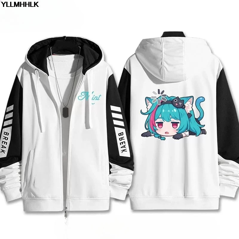 3D Print Anime Neverness To Everness Zip Up Women/Men Hoodie Sweatshirt Mint‌ Nanally‌ Lacrimosa‌ Cosplay Zipper Hooded Jacket