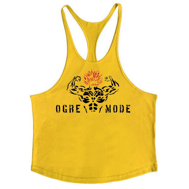 Anime Baki Hanma Print Stringer Tank Top for Men Y-Back Vest Muscle Training Undershirt Athletic Tops Gym Workout Bodybuilding