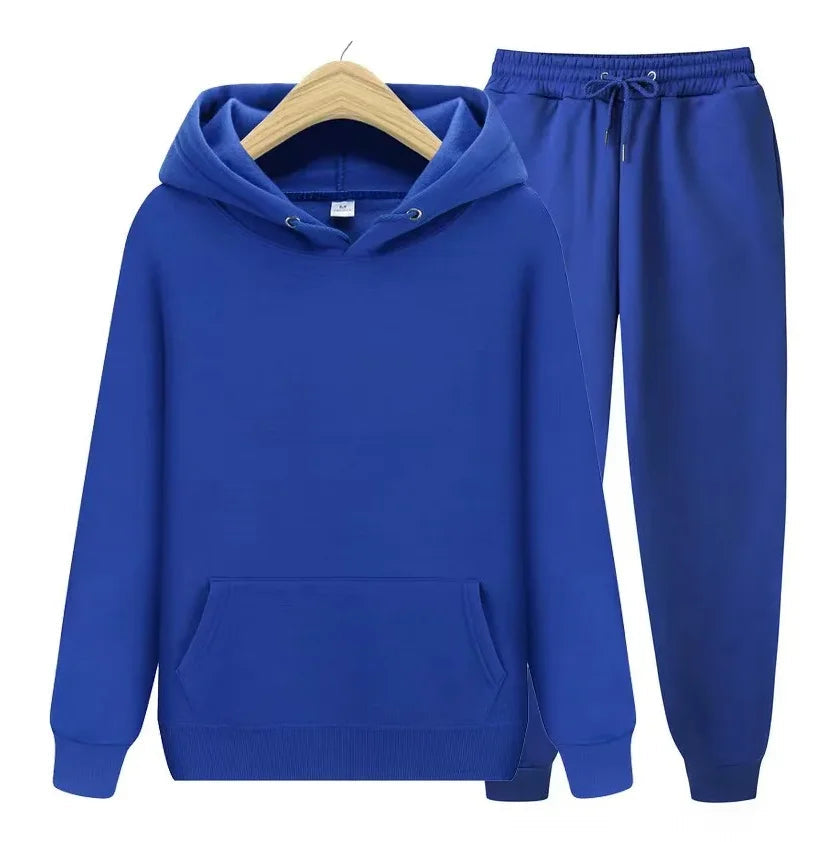 Men's Autumn /Winter New Solid Color Hoodie+pants Two-piece Set Fashionable Casual Sports Set Size S-3XL Men's Tracksuit ATFH