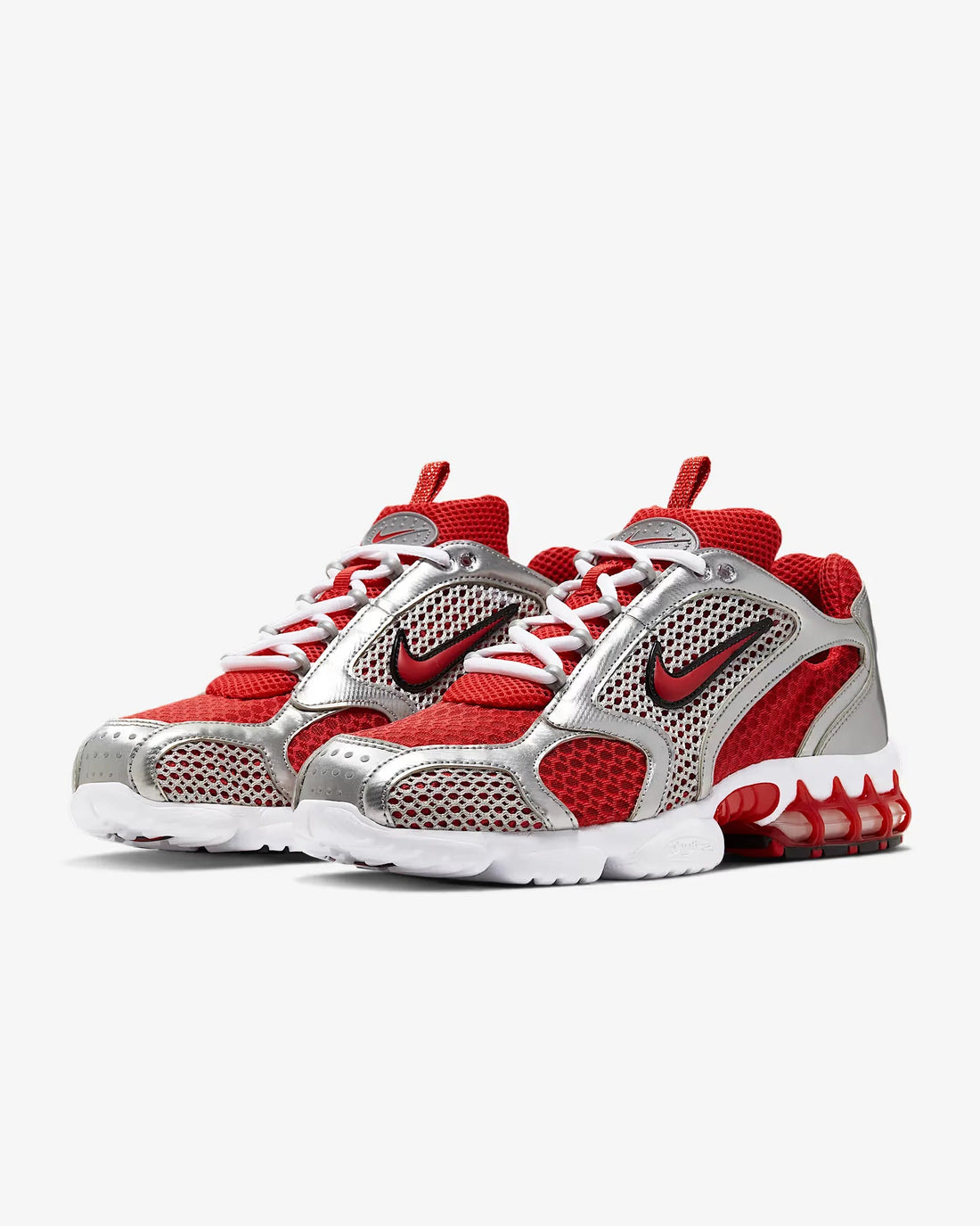 Nike Air Zoom Spiridon Cage 2 Unisex Low-Top Casual Shoes Sport Wear Resistant Grey Red Lifestyle Footwear CJ1288-600 ATFH