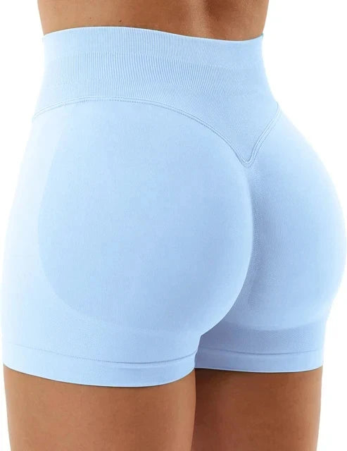 Gym Shorts Women Fitness Sports Biker Shorts 4.5" Low Waist Band Yoga Shorts Workout Tights Scrunch Butt Seamless Leggings Woman Tahsi Fashion House