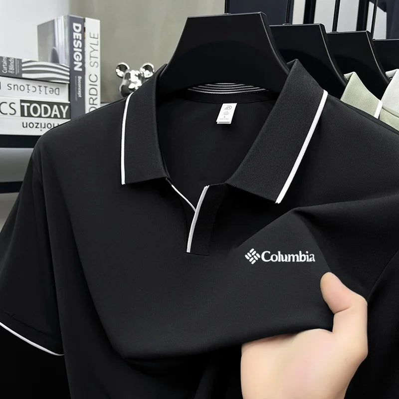 Luxury Quality Men's Original Letter Print Polo Shirt New Solid Color Lapel Short Sleeved T-shirt Business Casual Men's Clothing
