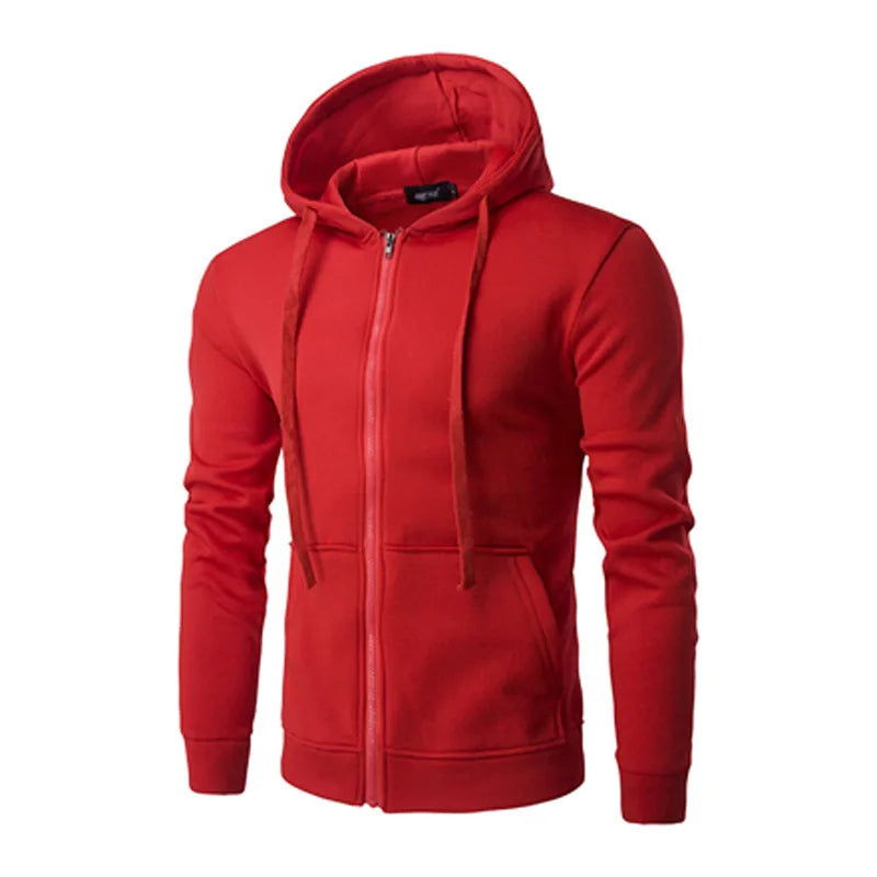 Autumn Men Sweatshirts Long Sleeve Jacket Hoodie Zipper Closure Jacket Male Hoodies Sweatshirt Slim Fit Male Clothing - ATFH