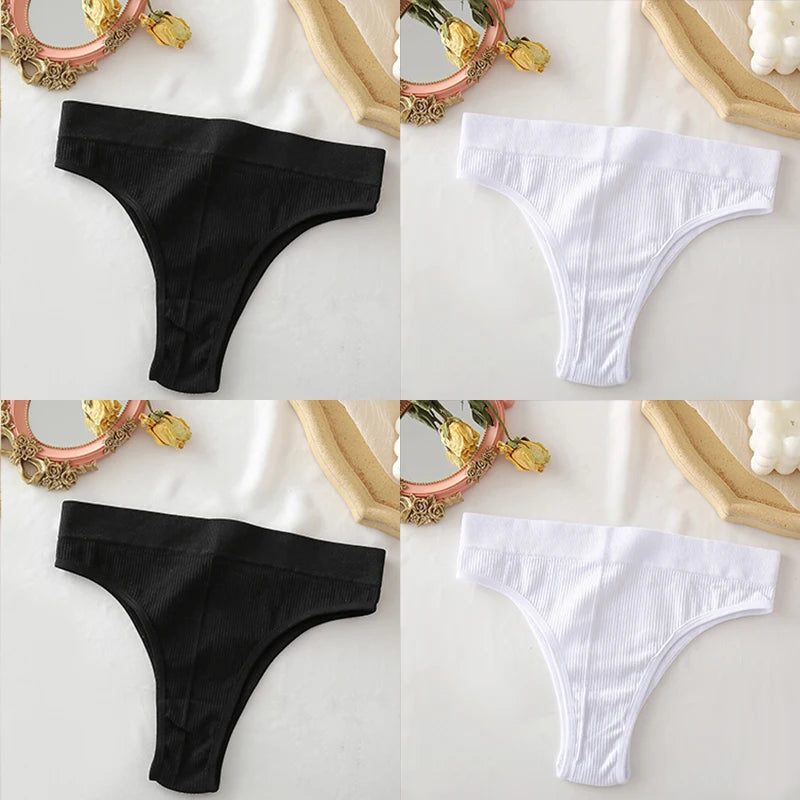 FINETOO 4PCS/Set Seamless Women Pantys High Waist Briefs Solid Color Brazilian Panties Girls Sexy Underpants For Women Lingerie