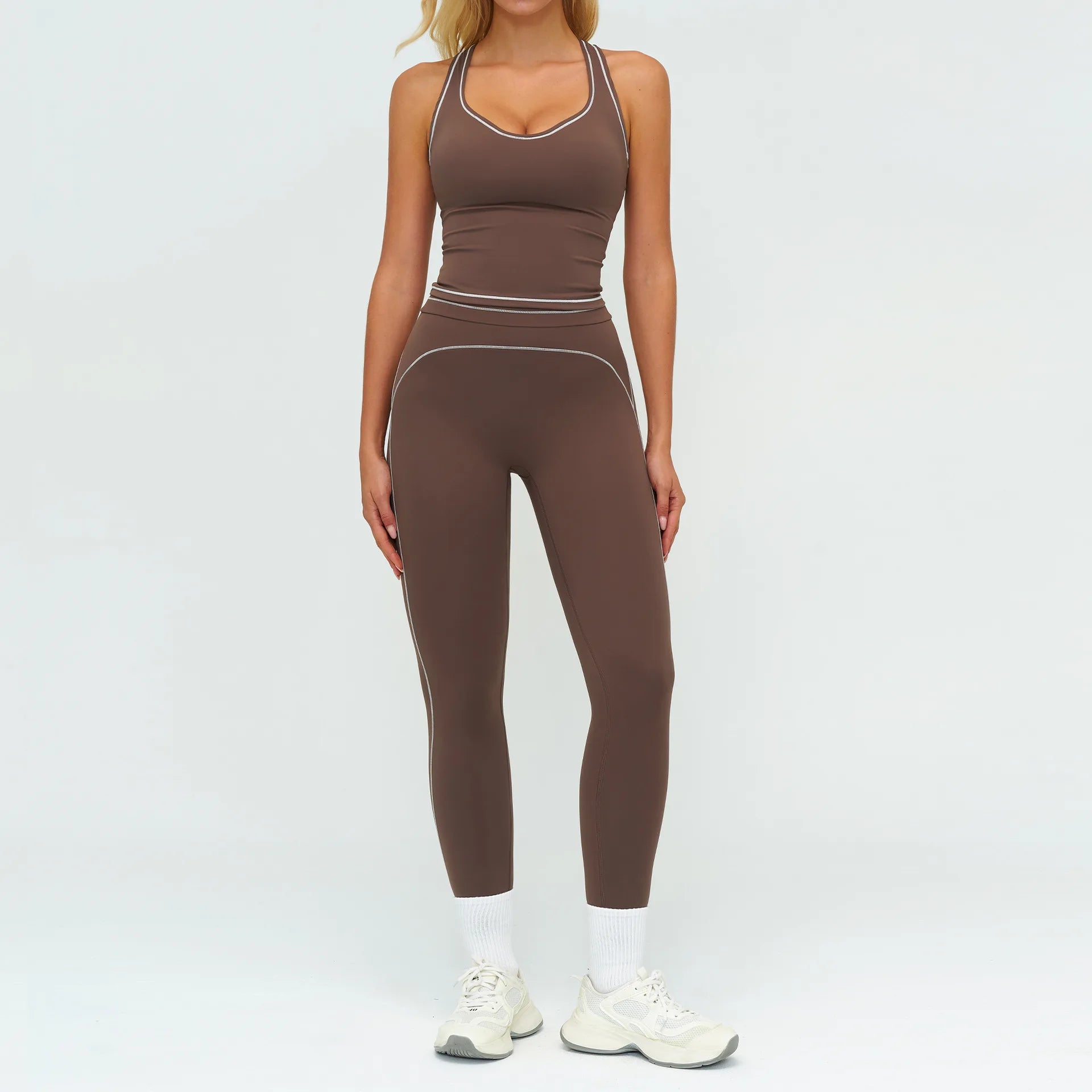 2PCS Yoga Set Gym Clothes Outdoor Sports Outfits Women Tracksuit Gym Fitness Suits Workout Long Sleeved Flared Pants Sportswear - ATFH