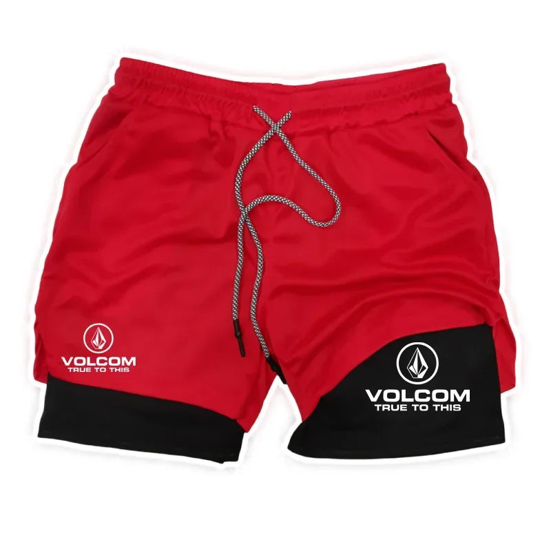 Men's 2-in-1 Sports Shorts, Double-layer Quick Drying Breathable Casual Fitness Exercise Running Sportswear