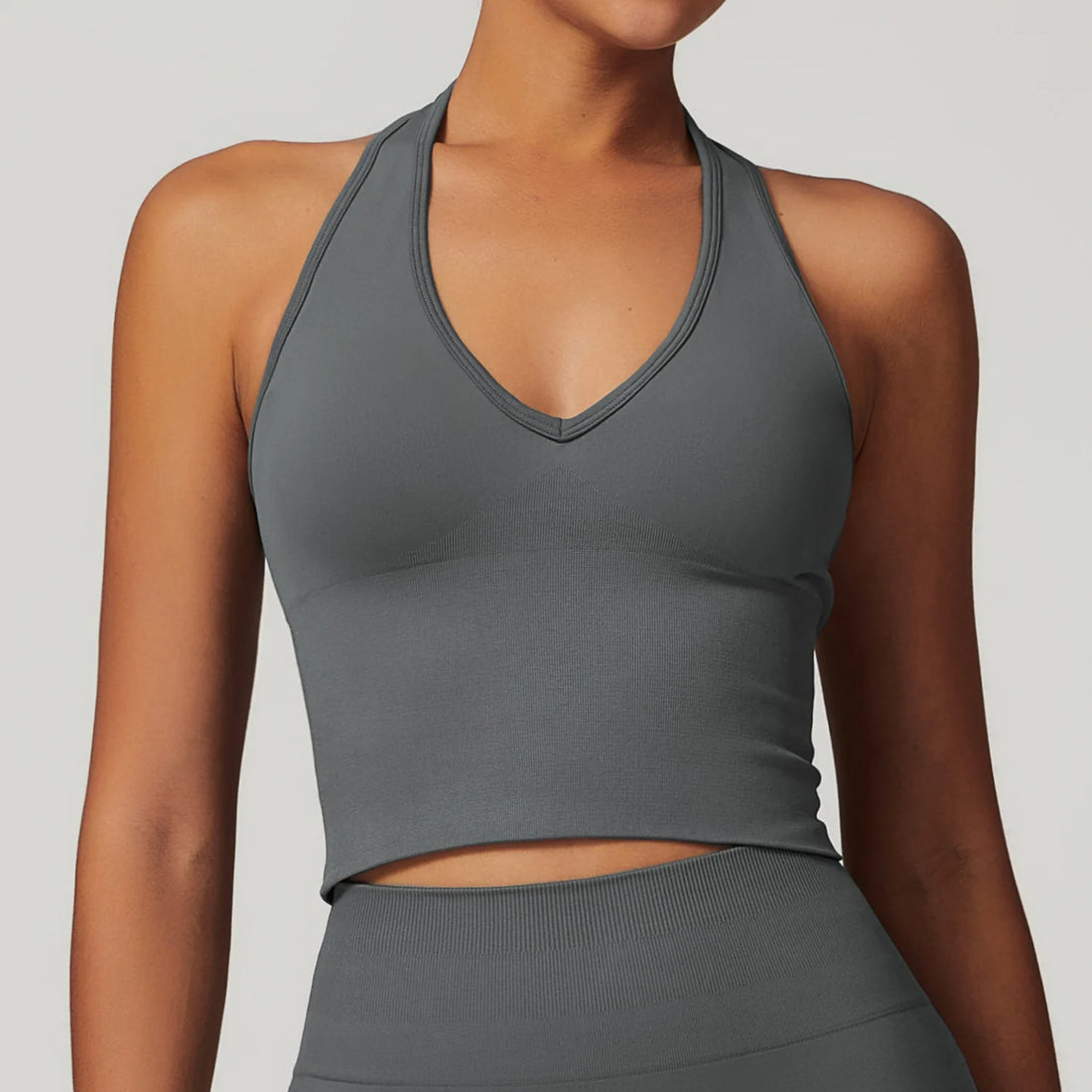 Hanging Neck Bra Women Sports Bra Top Push Up Fitness Seamless Yoga Bra Underwear Sport Tops Women Breathable Running Gym Vest - ATFH
