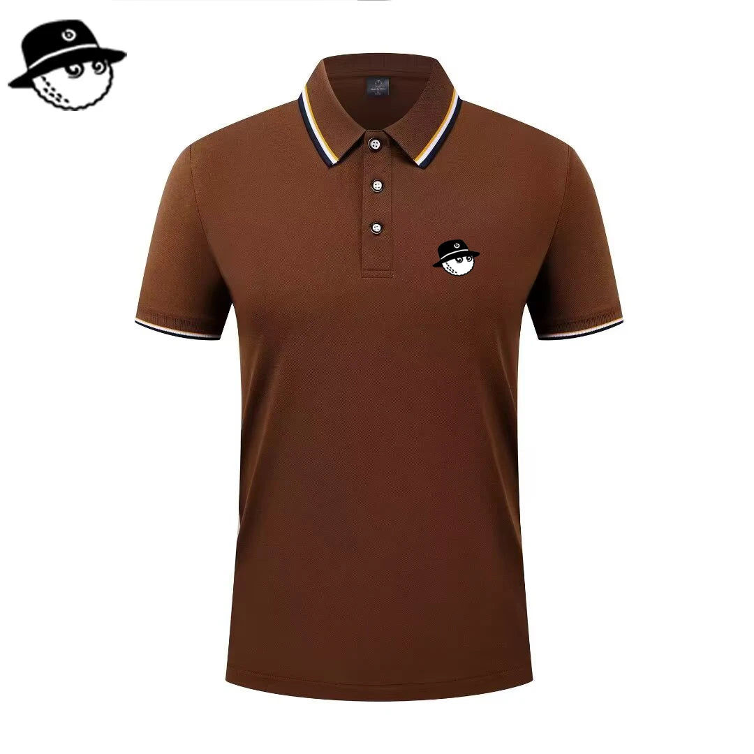 Men Summer Fashion Slim Fit Sport Short Sleeve 100% Polyester Polo Shirt Fake Pocket Decoration Casual Sport Golf Polo Shirt