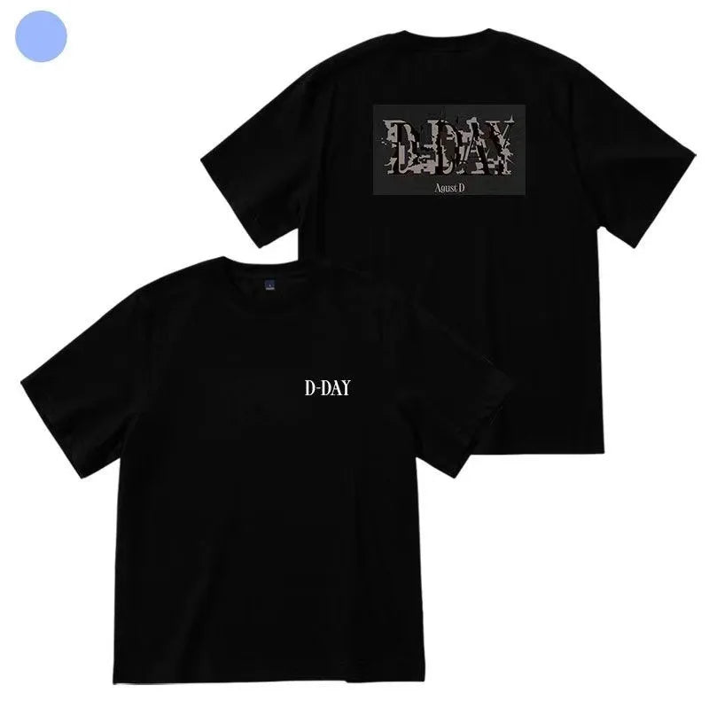 Fashion T-shirt Kpop suga Agust D D-DAY print T-shirt  casual sports short sleeves for fan gifts ATFH